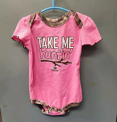 Mossy Oak One Piece 6/9 Baby Girls Pink Camo Camouflage - Take Me Huntin' • $7