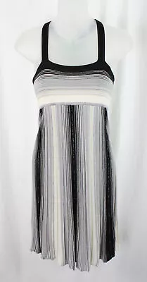 M Missoni Women's Black Silver Striped Sleeveless Dress IT 42 US 8 • $39