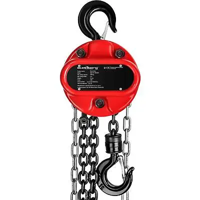 Chain Block - 1000 Kg - 3 M Hand Chain Hoist Block And Tackle Manual 2 Hooks • £69
