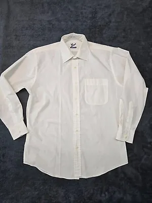 Yves Saint Laurent Men's Long Sleeve Dress Shirt Off White Size 15.5 / 37-38 • $15