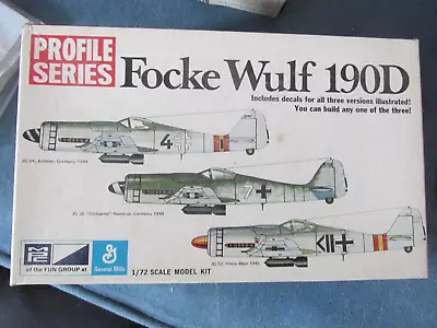 Mpc Profile Series 1/72 Scale Focke Wulf Fw-190d Plastic Model Kit • $5