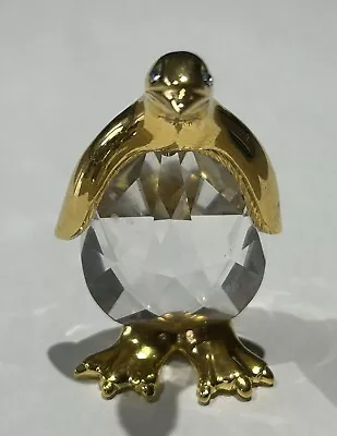 Swarovski Trimlite Strass Figurine: Penguine Crystal And Gold Plate No Box • $50.89