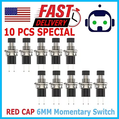 10pcs Lockless Momentary On Off Push Button Black Mini Switch PBS-110 M121 • $7.95