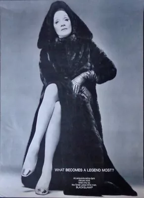 BLACKGLAMA MARLENE DIETRICH Vintage 1969 Advertising Poster MINK FUR COAT 22x30 • $550