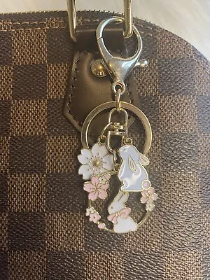 Japan Sakura Rabbit Bunny Bag Charm Keychain Key Ring Key Fob Cherry Blossom New • $10.99