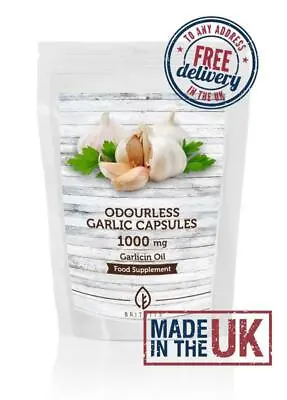 Odourless Garlic 1000mg Oil Extract Softgel Capsules BritVits GB • £4.18