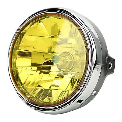 (Yellow Glass)Motorcycle Headlight 7inch Retro Headlamp Front Headlight • $53.34