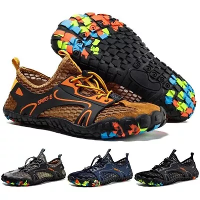 Mens Quick Dry Water Shoes Outdoor Trekking Beach Non-slip Wading Sneakers Size • $27.07