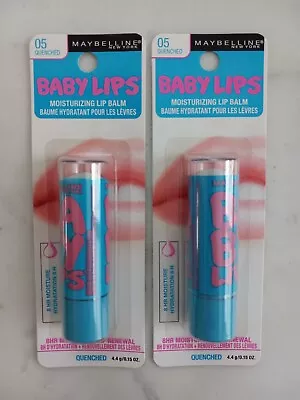 Maybelline Baby Lips Moisturizing Lip Balm #05 QUENCHED 2 Packs Sealed • $12.49