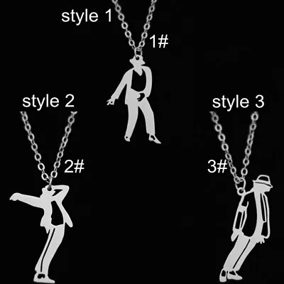  Michael Jackson Pendant Necklace Stand Up Dance Stainless Choice Of Style • $14.39