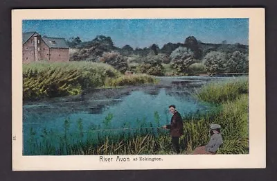 Worcestershire Worcs ECKINGTON Fisherman Used 1911 PPC In Iridescent Colours • £12