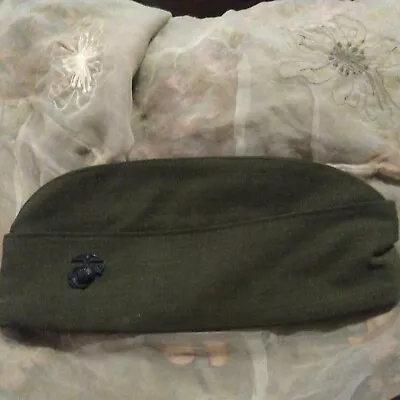 USMC Marine Dress Green Garrison Cover Hat 7 1/8 Oalor DSCP Wool W/ Pin  • $28.99