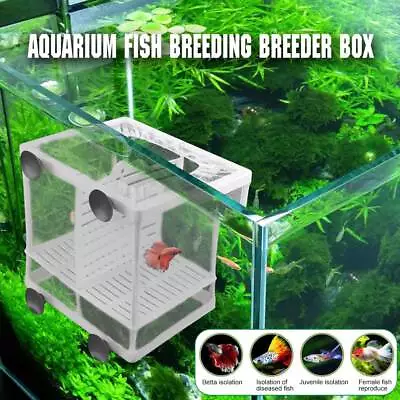 Aquarium Fish Breeding Breeder Box Baby Fish Hatchery Isolation Net Fish Tank  • $13.89