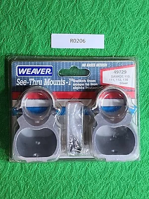 R0206 Weaver Model 49729 1” Silver See-Thru Scope Mount Rings For Savage 110 NOS • $10