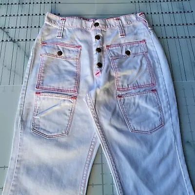 Vintage Maverick Bell Bottom Jeans Womens Size 12 USA White Wrangler Flare 70s • $83.44