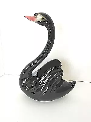 VINTAGE MADDUX OF CALIFORNIA Style Black Swan Figurine/Planter • $29.95