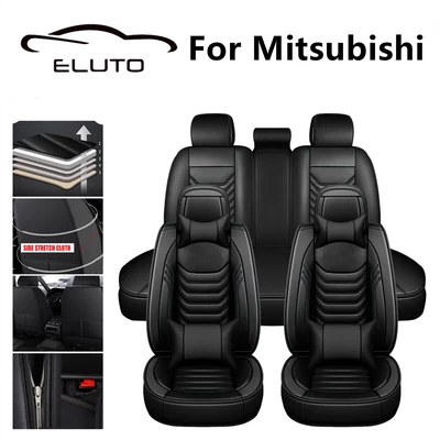 $92.99 • Buy  For Mitsubishi 5-Seats Car Seat Covers Leather Seat Cushion Full Set Protector 