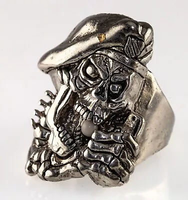 1987 G&S Gordon & Smith Silver Tone Skull Grenade Biker Ring Size 11 • $49.99