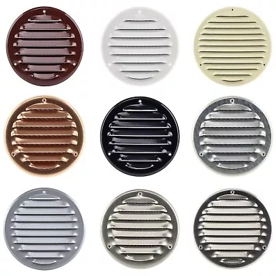 Metal Ventilation Grille With Insect Protection Exhaust Air Supply Grille Round • £5.95