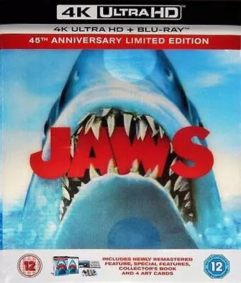 Jaws 45th Anniversary Limited Ed 4K UHD BR Blu-ray Bluray Movie Film • £79.99