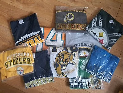 NFL Tshirt Bundle X10 Various Sizes BN M L XL Redskins Miami Dolphins Steelers • £34.95