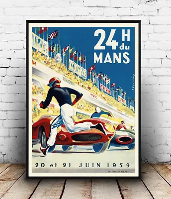24 Du Mans : Old Motor Racing Advertising  Poster Reproduction • £4.79