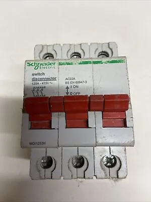 Schneider 125amp Isolator 3 Pole 3 Phase Switch Disconnector Ac22a Mgi1253n • £6.11