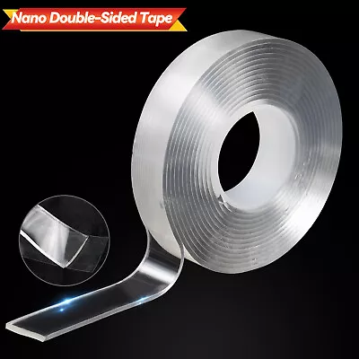 20mm Adhesive Reusable Double Side Nano Tape Anti-Slip Traceless Clear Invisible • $7.10