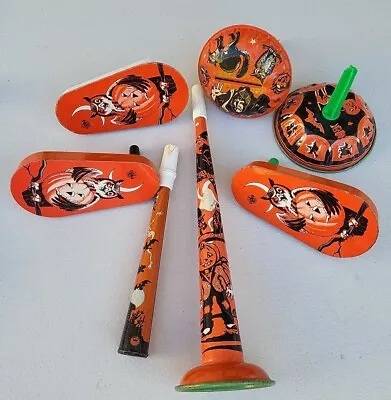 Vintage Halloween U.S. Metal Toy Co. Horn & Noisemakers-1950s • $175