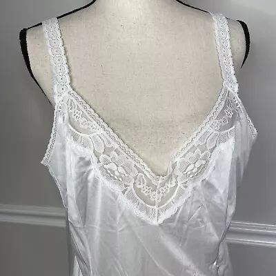 Vintage Vanity Fair Lace Slip USA Made Size 42 Lingerie White Sexy • $27.97