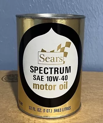 Sears Spectrum Motor Oil 1qt. 10w 40 Vintage Can - FULL • $9.99
