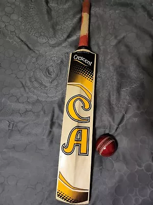 CA Crescent Hardball Cricket Bat With Red Hardball • $120