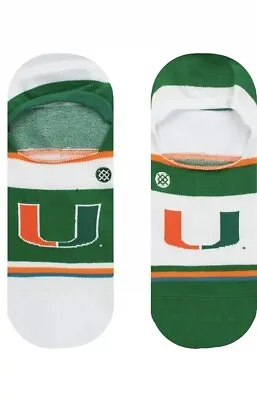 Stance University Of Miami Hurricanes No Show Socks Size Medium 6-8.5 New • $9.60