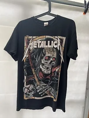 Official Metallica T Shirt Death Reaper Black Rock Metal Band Size Medium • £14.99