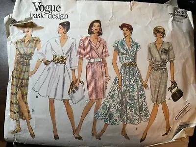 Vogue 2902 Vintage 80's Basic Design Dress Pattern Sz. 20-24 Complete • $9.24