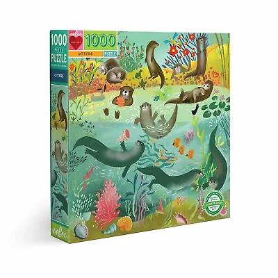 EeBoo 1000 Pc Puzzle – Otters Kids Puzzle Family Puzzle 03890 • $44.99