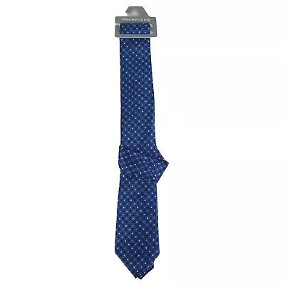 Van Heusen Blue Square Pattern Polyester Mens Slim Tie Necktie NWT • $6.11