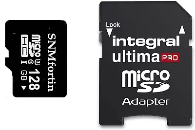 SNM Micro SD Card 128GB Class 10 U3 SDHC Phone Tablet Memory & Integral Adapter • £8.49