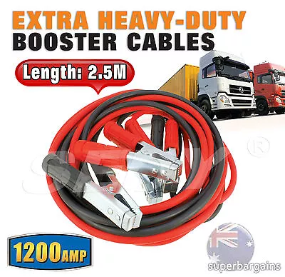2.0m 1200amp Heavy Duty Battery Jump Start Starter Booster Leads Cables Car • $24.99