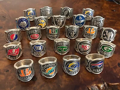 NFL Football Collector Ring Sterling Silver Size 7-16 USA • $94