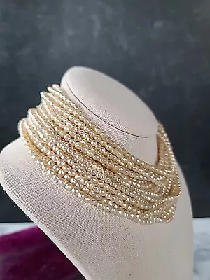Vintage Multistrand Faux Pearl Beaded Statement Necklace READ • $15.37