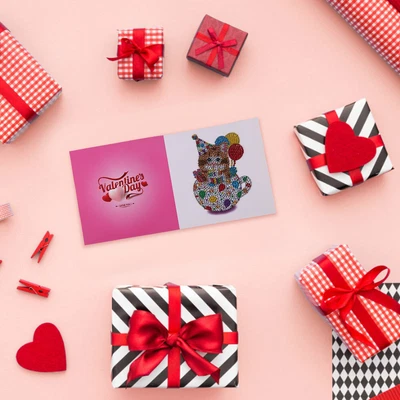 $10.88 • Buy Greeting Cards Cat Special Shaped Bright Diamond Painting DIY Kit (KP005)