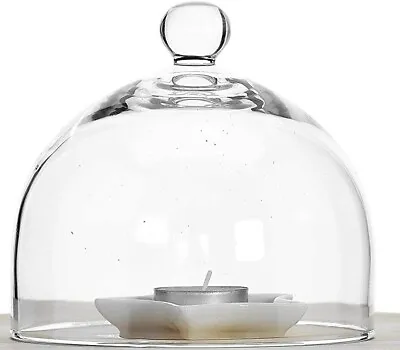 Clear Glass Dome Handle Lid Cover For Cake Cheese Kitchen H16 X D19.5cm • £16.99