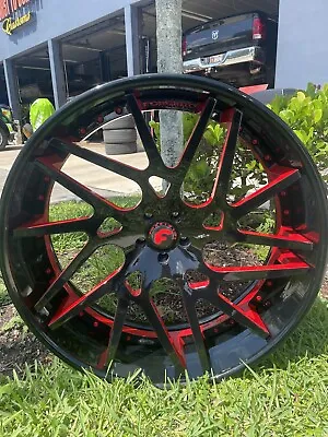 $13999.99 • Buy 26  FORGIATO Twisted Maglia ECL Black Face And Lip, Red Windows 5x115 With Tires