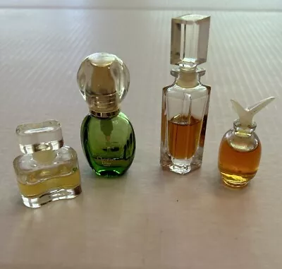 Lot 4-Mini Perfume Bottles Vintage Pique W/butterfly Giorgio Dior White Linen… • $16