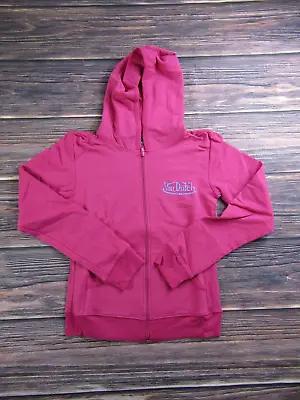 $17.99 • Buy Von Dutch NEW Womens Small Pink Full Zip Hoodie Sweater Sweatshirt Signature
