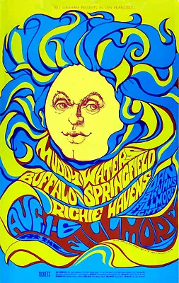 Muddy Waters - Buffalo Springfield - Richie Havens -1967 Concert Poster 13 X19  • $18