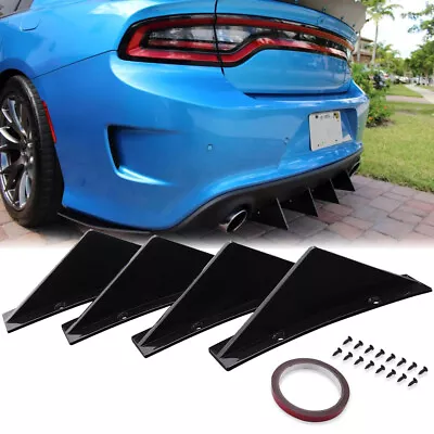 Rear Bumper Diffuser Lip Splitter Shark Fin Trim Cap For Subaru BRZ WRX Impreza • $19.11