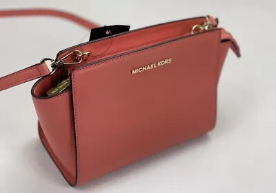 MICHAEL KORS Brand New Saffiano Leather Selma Medium Satchel - Pink Grapefruit • $130