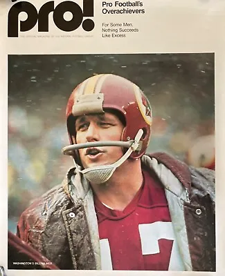 Vintage Pro Magazine Promotional Program Poster  Bill Kilmer Washington Redskins • $39.95